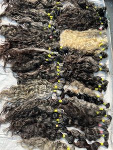 Extensiones de cabello gris a granel, calidad superior, cabello humano indio alineación con cutícula, sin trama, doble estiramiento y un solo donador - Product Image 3