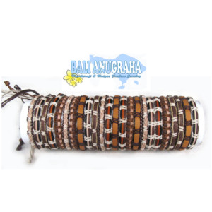 Pulsera de Cuero Trenzado Natural Funky Generation-Colores Surtidos - Product Image 1