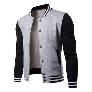 Hombres Letterman chaqueta de color negro Stand Collar con logotipo personalizado para la venta - Product Image 4
