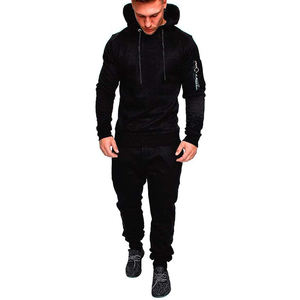 จ็อกเกอร์มีฮู้ดสำหรับผู้ชายชุดวอร์มกีฬา2ชิ้นสำหรับวิ่งจ๊อกเกอร์ชุดวอร์มสำหรับผู้ชาย - Product Image 1