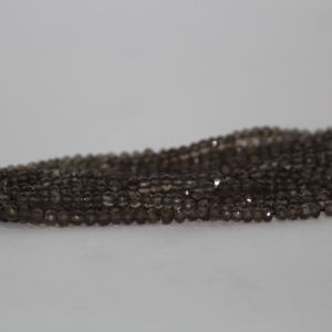 Cuentas de piedras preciosas Rondelle facetadas de cuarzo ahumado marrón Natural de 3mm y 4mm para fabricación de joyas de fabricante precio al por mayor - Product Image 2