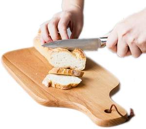 Planche à fromage en bois d'acacia rond et rectangulaire brun naturel KSN avec finition murale et poignée Plateau de service - Product Image 1