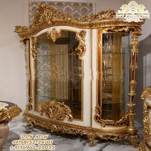 Muebles tallados a mano de madera para comedor, juego de comedor dorado de estilo clásico, pesado - Product Image 2