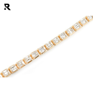 8.50 Carat Round Brilliant Cut Lab Grown Diamond VVS-SI Link <b>Bracelet</b> 14K Gold for Women and Men - Product Image 4