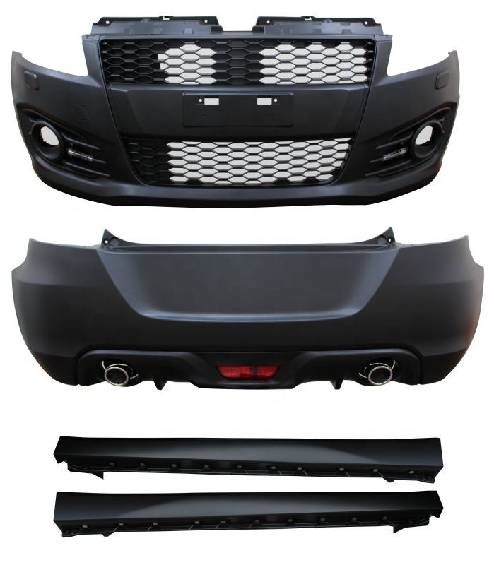 AUTO CAR TUNING BODY KIT 2012 SPORT TYPE FRONT BUMPER + REAR BUMPER + SIDE SKIRT FOR SUZUKI SWIFT CAR BODY SPARE PARTS