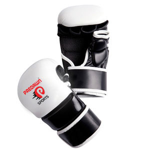 Gants d'entraînement MMA en cuir pour adultes unisexes avec design à paume ouverte, évacuation de l'humidité pour la boxe et le kickboxing - Product Image 1