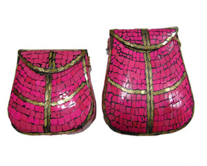 Bolsos de mano elegantes de aleación de metal y plata para mujer, elegantes, de mosaico, para fiesta de boda y noche, venta al por mayor - Product Image 1
