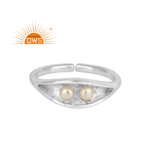 Anillo de Piedra Preciosa Seedpod, Anillo Ajustable de Plata de Ley Maciza India, Fabricante de Joyería, Colección Clásica - Product Image 1