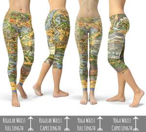 New Yoga Wear - Customized <b>Map</b> - Leggings in Capri or Full Length - Product Image 5