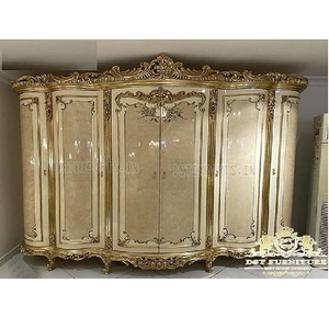 ตู้เสื้อผ้าไม้หรูหราสำหรับนักออกแบบเฟอร์นิเจอร์ห้องนอนตู้เสื้อผ้าแกะสลักด้วยมือสำหรับบ้านราชวงศ์ตู้เสื้อผ้ายุโรปในไม้สัก - Product Image 1