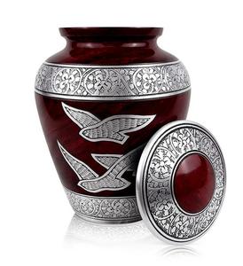 Urne de crémation en métal Royal Red Radiance de qualité supérieure ailes de la liberté fournitures funéraires funéraires pour adultes pour cendres humaines - Product Image 3