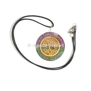 Colgantes en forma de árbol de amatista y Aventurina verde, orgonita - Product Image 1