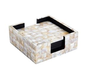 Newest Design <b>Marble</b> <b>Coaster</b> Set With Metal Holder White Color Hexagon Shape Cup Glass <b>Coaster</b> By Home Arts - Product Image 5