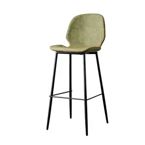 Wholesale New Design Regular Shape Orange Mint Contemporary Upholstery Metal Legs China Low MOQ Barstool