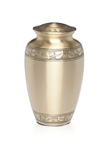 Urne funéraire en métal en aluminium polie brillante à rayures noires et blanches pour cendres humaines - Product Image 3