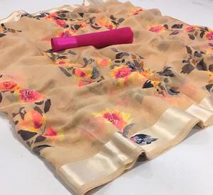 Indian Rich Look Saree último diseñador desgaste del partido boda señoras mujeres desgaste Georgette seda bordado trabajo Sari con blusa étnica - Product Image 6