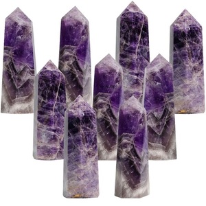 Quartz Cristal Pierre Précieuse Guérison Améthyste Tour Point Obélisque à Vendre Pierre Précieuse Améthyste Tour En Gros Cristal Tour - Product Image 6