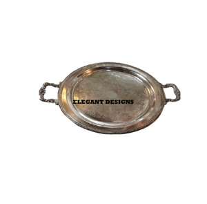 Plat de service de luxe design de qualité supérieure, plateau de table en laiton fait à la main, plateaux de service décoratifs, Offre Spéciale de taille personnalisée - Product Image 3
