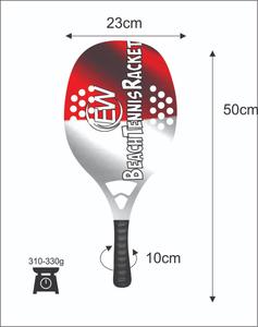 Raquetas de Tenis Playa y Pádel Personalizadas con Logotipos, Combinaciones de Colores, Fibra de Carbono y Vidrio, Peso 310-330g, Longitud 50cm - Product Image 4
