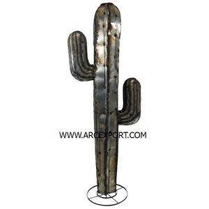 Escultura de Cactus de Metal hecha de aluminio sólido, Decoración de mesa, escultura de Base de madera para mesa, decoración de sala de estar - Product Image 4