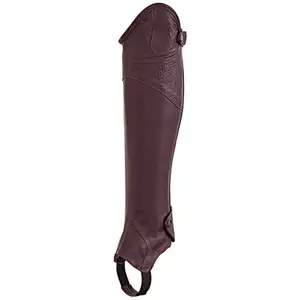 Shemax Custom 2023 High Quality New Design Equestrian Clothing Manufacturers Dry Fit High Elastic Riding Half Chaps Brown