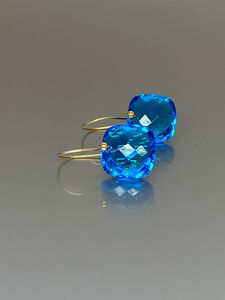 Boucles d'oreilles en argent sterling 925, cristal bleu, pierres précieuses - Product Image 2