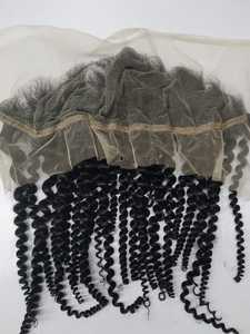 บราซิลหยิกหยักศกหน้าผากดิบเวอร์จินอินเดียลึกหยิกมนุษย์ผมหน้าผาก13X4ความหนาแน่นหนัก120% ถึง130% Toppers ลูกไม้ - Product Image 3