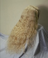 Perruque Lace Frontale 100% Cheveux Humains Remy Vierge Indiens Blonds Ondulés Soyeux Doux Couleur Naturelle Donneur Unique Vente en Gros # 613 8-32 pouces