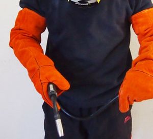 Protección térmica multiusos, cuero de vaca, resistente al calor, para soldadura Tig y Mig - Product Image 2