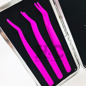 Applicateur professionnel pince à épiler applicateur de cils personnalisé pince à épiler or argent noir applicateur de cils marque privée vison - Product Image 5