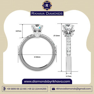 Rikhava meilleure qualité 10K or blanc métal Original Solitaire bague en diamant pour les femmes meilleur prix bijoux fins - Product Image 2