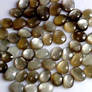 Cabochon en pierre de lune grise naturelle de haute qualité Rose Cut Poli Forme inégale Pierre précieuse en vrac pour la fabrication de bijoux - Product Image 2