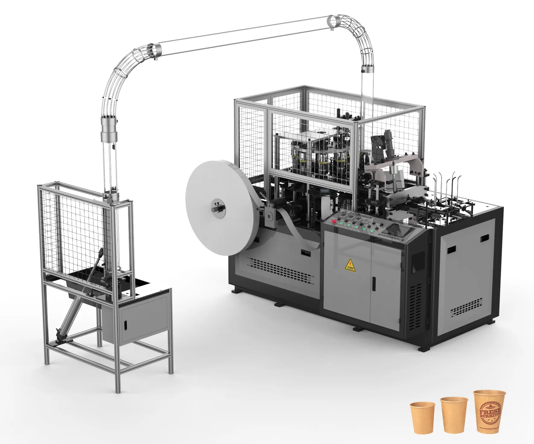 ماكينة صنع أكواب القهوة الورقية الأوتوماتيكية التي يمكن التخلص منها مزودة بختم حراري