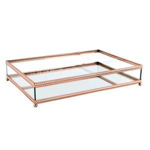 Assiette en cuivre faite à la main au design antique, plateau de service en miroir, plateau rectangulaire en métal fantaisie, plat de service en gros - Product Image 1