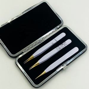 แหนบต่อขนตาปลายแหลม สีขาวและสีทอง แหนบต่อขนตาแบบกำหนดโลโก้ได้ - Product Image 5