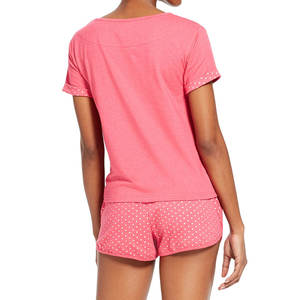 Conjunto de Dos Piezas de Verano para Mujer 2022 al por Mayor, Camiseta de Manga Corta 100% Algodón, Ropa Informal para Estar en Casa - Product Image 3