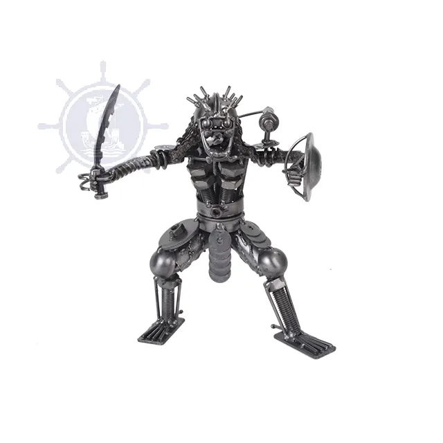Robot de juguete de Metal sólido, depredador de Metal con escudo y espada, 20l x 12W x 22H
