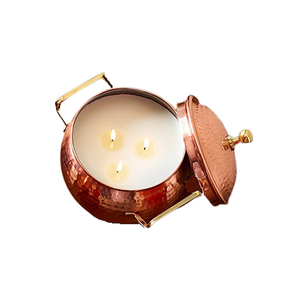 Contenedor de vela de forma redonda de calidad superior en contenedor de vela martillada de cobre para Decoración de mesa de eventos - Product Image 6