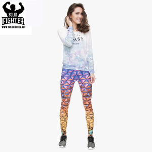 High Quality Solid Custom Printed Breathable Windproof Yoga Leggings for Women High Elastic Spandex/Nylon Fitness Wear Wholesale - Product Image 3