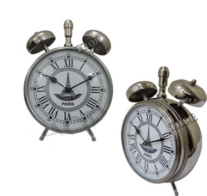 Horloge de Table en argent, ajustable, avec alarme de réveil, finition argentée, pour le bureau, la maison, le salon, décoration de la maison - Product Image 1