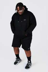 Survêtements d'été unisexe grande taille avec logo imprimé personnalisé pour hommes-Sweats à capuche et shorts - Product Image 4