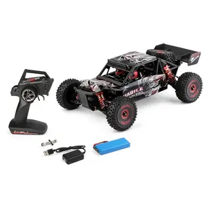 Mobil RC Elektrik, Kendaraan Off Road WLTOYS WL 124016 2.4GHz Skala 1/12 4WD 75Km/Jam Sasis Aloi Kereta Radio Kontrol