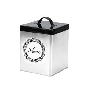 Stylish White Galvanized Food <b>Storage</b> <b>Container</b> with Black Lid Ideal for Home Kitchenware and Restaurant Food <b>Storage</b> - Product Image 1