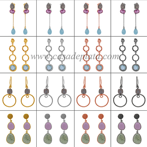 Hot Selling 925 Sterling Silver Dangle <b>Earring</b> Multi- Stone Gemstone for Weddings Parties or Gifts - Product Image 4