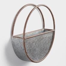 Jardinera de Pared de Hierro Galvanizado Hecha a Mano en India, Lavada al Ácido, Colgante para Exteriores, Fabricada por Axiom Home Accents - Product Image 2