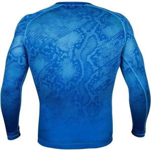 Protector de sarpullido de manga larga para hombre, ropa deportiva de tela de nailon, personalizado, OEM, con Logo de LICRA - Product Image 2