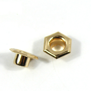 Ojal Hexagonal Dorado Rectangular de 10 mm de Diámetro Exterior para Bolsos, Zapatos y Prendas de Vestir, Diseño Simple - Product Image 4