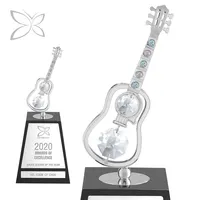 Crystocraft אישית כרום מצופה קריסטל גיטרה מוסיקה גביע הפרס מזכרת מעוטר עם מבריק לחתוך קריסטלים