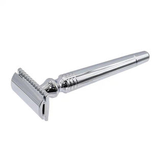 Maquinilla de afeitar de seguridad con doble filo para hombre, maquinilla de afeitar clásica, ajustable, con 5 cuchillas de doble filo, mariposa abierta, Estilo Vintage - Product Image 3