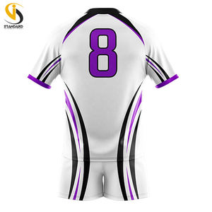 Vente en gros d'uniformes de sport de rugby en polyester 100% respirants pour adultes et jeunes avec impression du nom et du numéro de l'équipe - Product Image 4